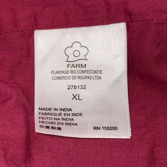 NWT Farm Rio x Anthropologie Ruffle Midi Dress Raspberry XL - Picture 13 of 15